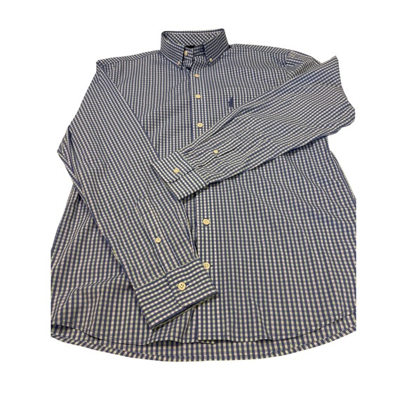 johnnie-o Prep-Performance Mens Button Down Shirt Blue Gingham Check Size M - Picture 10 of 11
